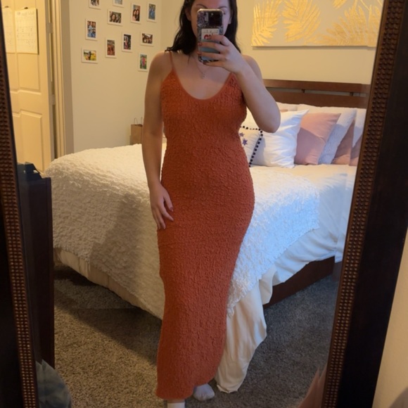 Free People smocked backless dress (burnt orange color) - Picture 5 of 6